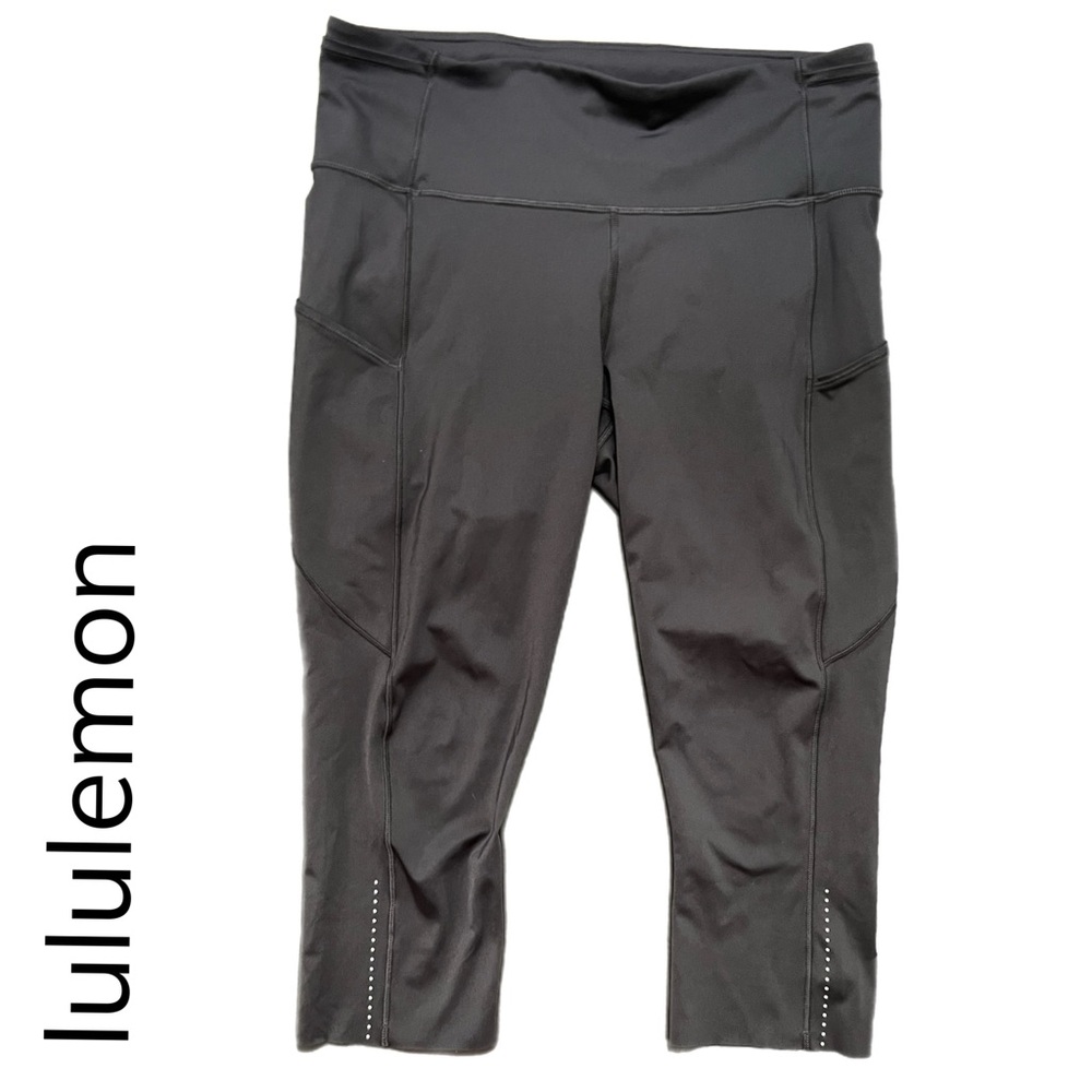 lululemon athletica Black Cropped Leggings with Side Pockets